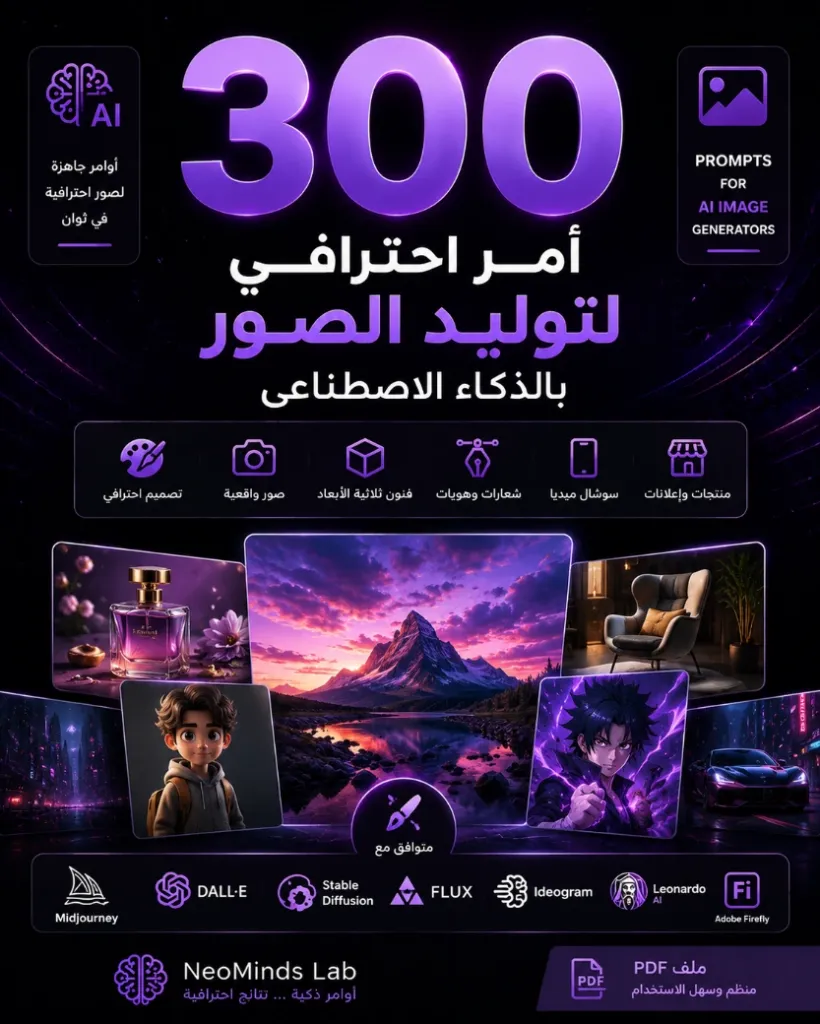 حزمة 300 أمر احترافي لتوليد الصور بالذكاء الاصطناعي